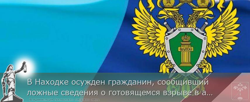 В Находке осужден гражданин, сообщивший ложные сведения о готовящемся взрыве в аэропорту Владивостока